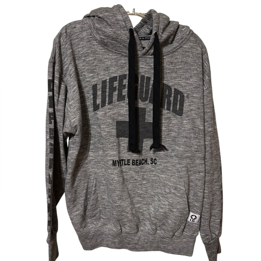 Myrtle Beach SC Gray Lifeguard Hoodie Size M EUC
